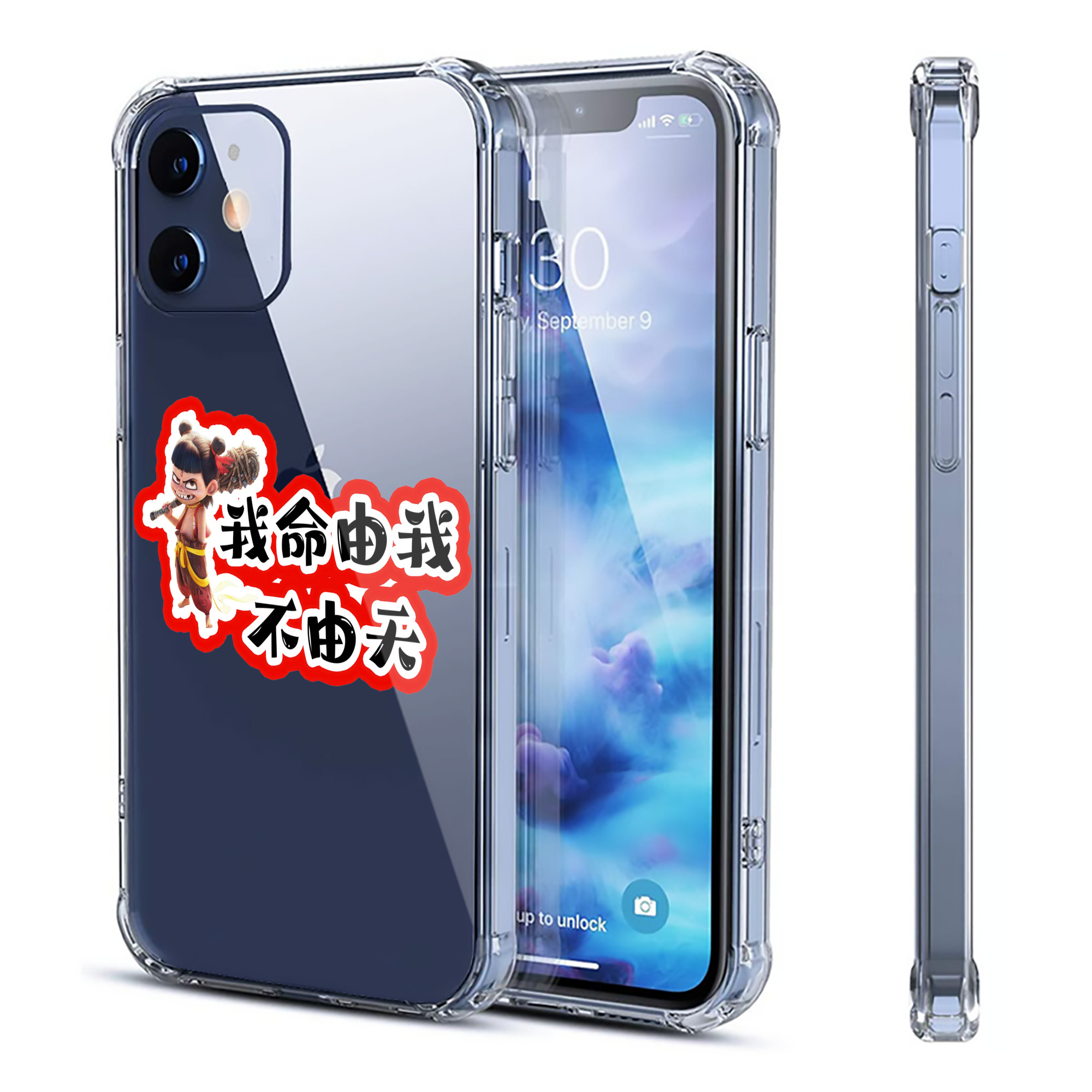 （画像用） Ne Zha 2 ナタ 魔童の大暴れ 【iPhone 12シリーズ対応】透明スマホケース（クリアソフトケース）